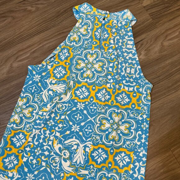 Ann Taylor Tile Print Mixed Media Draped Halter Top Womens MD - *NWT!* - Picture 7 of 9